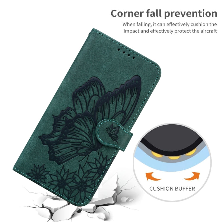 For Samsung Galaxy S25 5G Retro Skin Feel Butterflies Embossing Horizontal Flip Leather Phone Case(Green) - Galaxy S25 5G Cases by PMC TechLife | Online Shopping South Africa | PMC TechLife | Buy Now Pay Later Mobicred