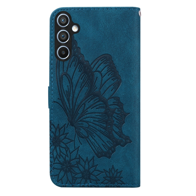 For Samsung Galaxy S25 5G Retro Skin Feel Butterflies Embossing Horizontal Flip Leather Phone Case(Blue) - Galaxy S25 5G Cases by PMC TechLife | Online Shopping South Africa | PMC TechLife | Buy Now Pay Later Mobicred