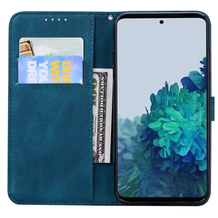 For Samsung Galaxy S25 5G Retro Skin Feel Butterflies Embossing Horizontal Flip Leather Phone Case(Blue) - Galaxy S25 5G Cases by PMC TechLife | Online Shopping South Africa | PMC TechLife | Buy Now Pay Later Mobicred