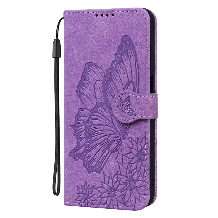 For Samsung Galaxy S25 5G Retro Skin Feel Butterflies Embossing Horizontal Flip Leather Phone Case(Purple) - Galaxy S25 5G Cases by PMC TechLife | Online Shopping South Africa | PMC TechLife | Buy Now Pay Later Mobicred