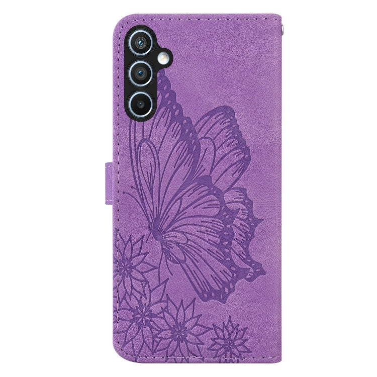 For Samsung Galaxy S25 5G Retro Skin Feel Butterflies Embossing Horizontal Flip Leather Phone Case(Purple) - Galaxy S25 5G Cases by PMC TechLife | Online Shopping South Africa | PMC TechLife | Buy Now Pay Later Mobicred
