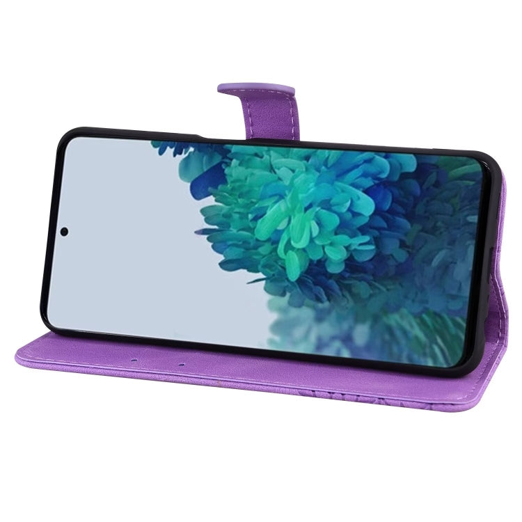 For Samsung Galaxy S25 5G Retro Skin Feel Butterflies Embossing Horizontal Flip Leather Phone Case(Purple) - Galaxy S25 5G Cases by PMC TechLife | Online Shopping South Africa | PMC TechLife | Buy Now Pay Later Mobicred