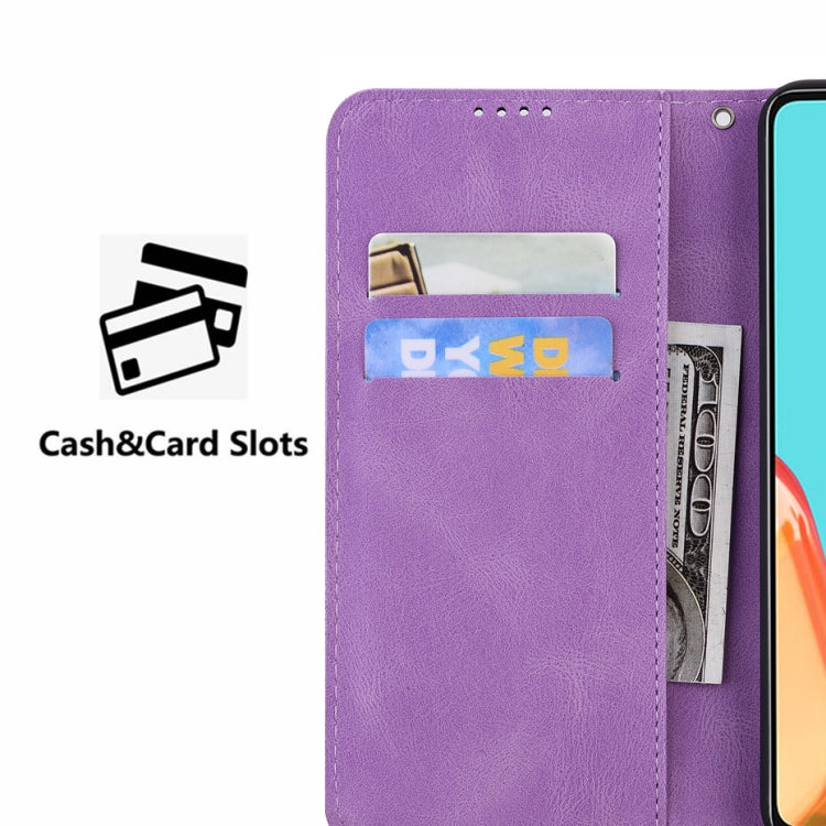 For Samsung Galaxy S25 5G Retro Skin Feel Butterflies Embossing Horizontal Flip Leather Phone Case(Purple) - Galaxy S25 5G Cases by PMC TechLife | Online Shopping South Africa | PMC TechLife | Buy Now Pay Later Mobicred