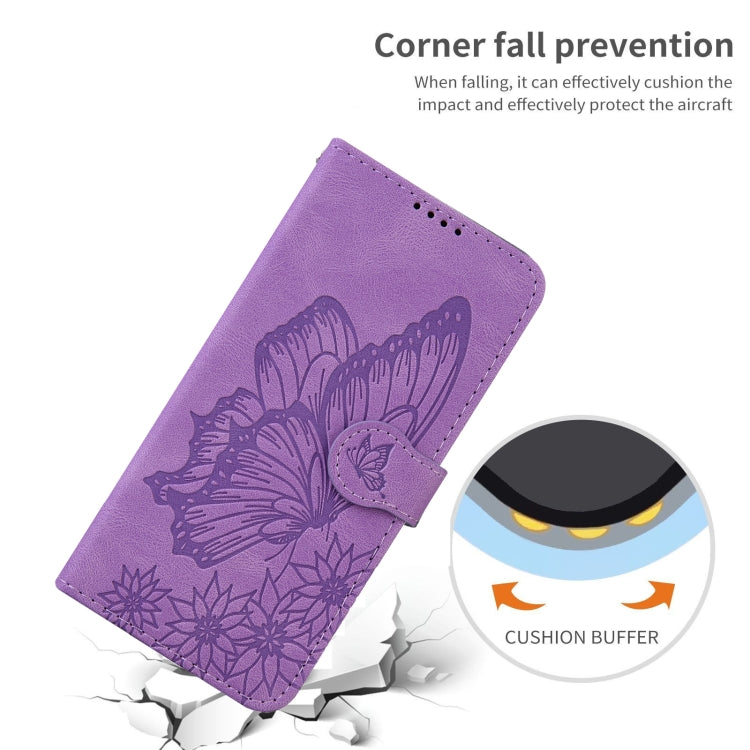 For Samsung Galaxy S25 5G Retro Skin Feel Butterflies Embossing Horizontal Flip Leather Phone Case(Purple) - Galaxy S25 5G Cases by PMC TechLife | Online Shopping South Africa | PMC TechLife | Buy Now Pay Later Mobicred