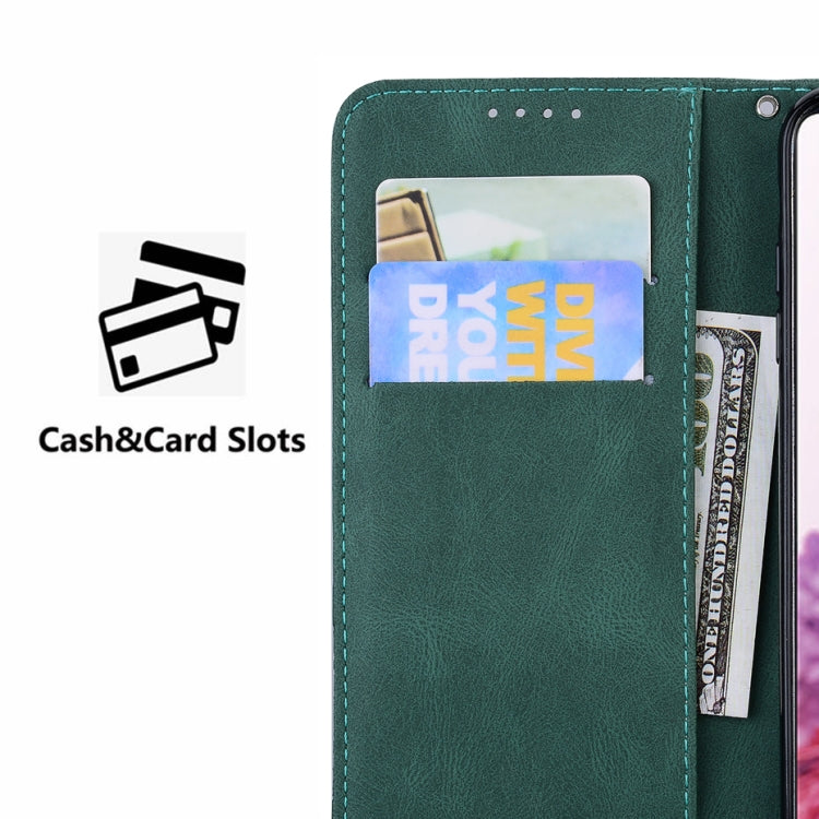 For Samsung Galaxy S25+ 5G Retro Skin Feel Butterflies Embossing Horizontal Flip Leather Phone Case(Green) - Galaxy S25+ 5G Cases by PMC TechLife | Online Shopping South Africa | PMC TechLife | Buy Now Pay Later Mobicred