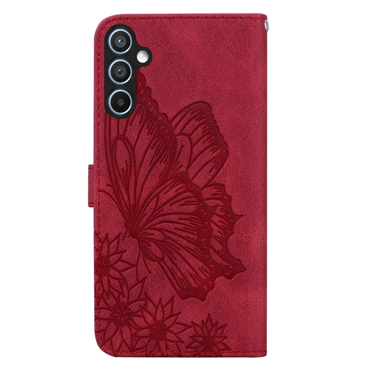 For Samsung Galaxy S25+ 5G Retro Skin Feel Butterflies Embossing Horizontal Flip Leather Phone Case(Red) - Galaxy S25+ 5G Cases by PMC TechLife | Online Shopping South Africa | PMC TechLife | Buy Now Pay Later Mobicred