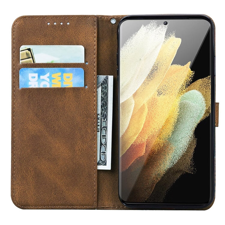For Samsung Galaxy S25 Ultra 5G Retro Skin Feel Butterflies Embossing Horizontal Flip Leather Phone Case(Brown) - Galaxy S25 Ultra 5G Cases by PMC TechLife | Online Shopping South Africa | PMC TechLife | Buy Now Pay Later Mobicred