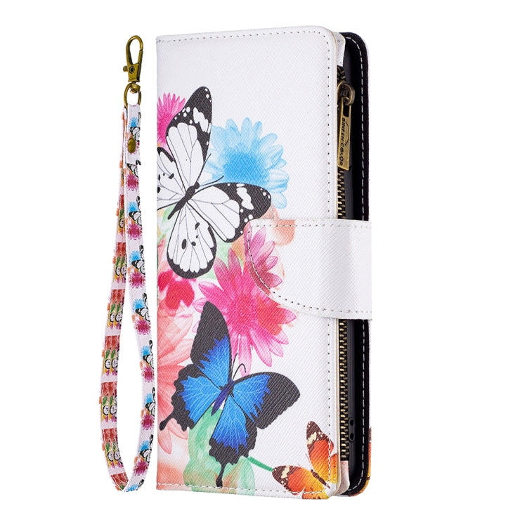 For Samsung Galaxy S25+ 5G Colored Drawing Pattern Zipper Leather Phone Case(Two Butterflies) - Galaxy S25+ 5G Cases by PMC Jewellery | Online Shopping South Africa | PMC Jewellery | Buy Now Pay Later Mobicred