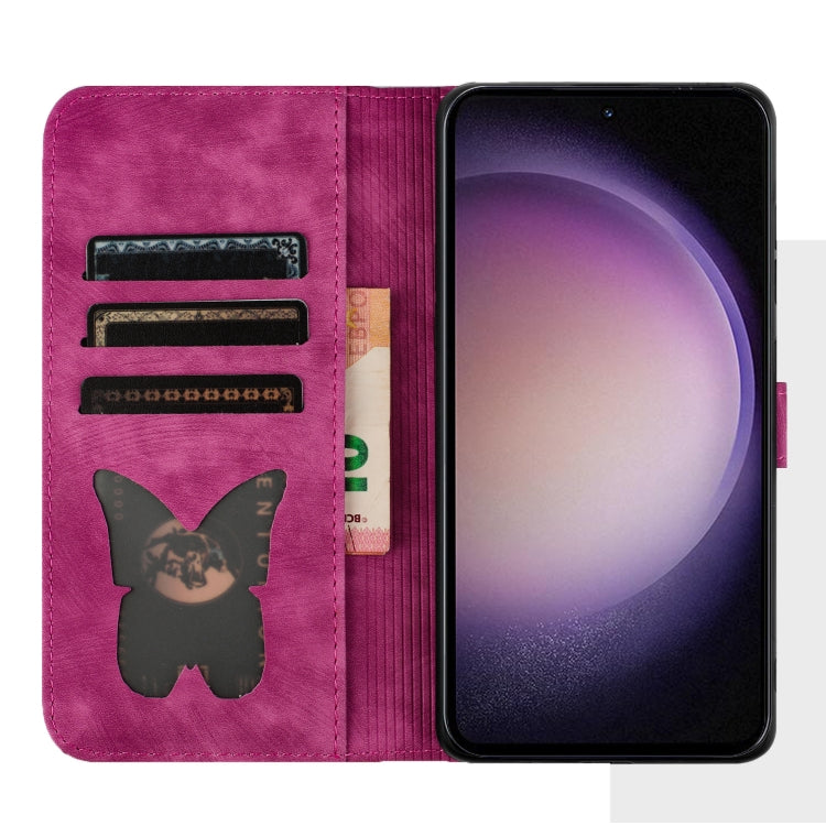 For Samsung Galaxy S25 5G Butterfly Cat Embossing Flip Leather Phone Case(Pink) - free shipping - PMC Jewellery - Order now!