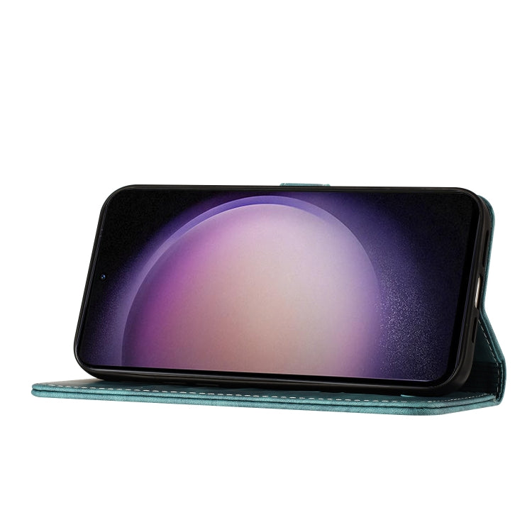 For Samsung Galaxy S25 5G Butterfly Cat Embossing Flip Leather Phone Case(Wathet) - free shipping - PMC Jewellery - Order now!