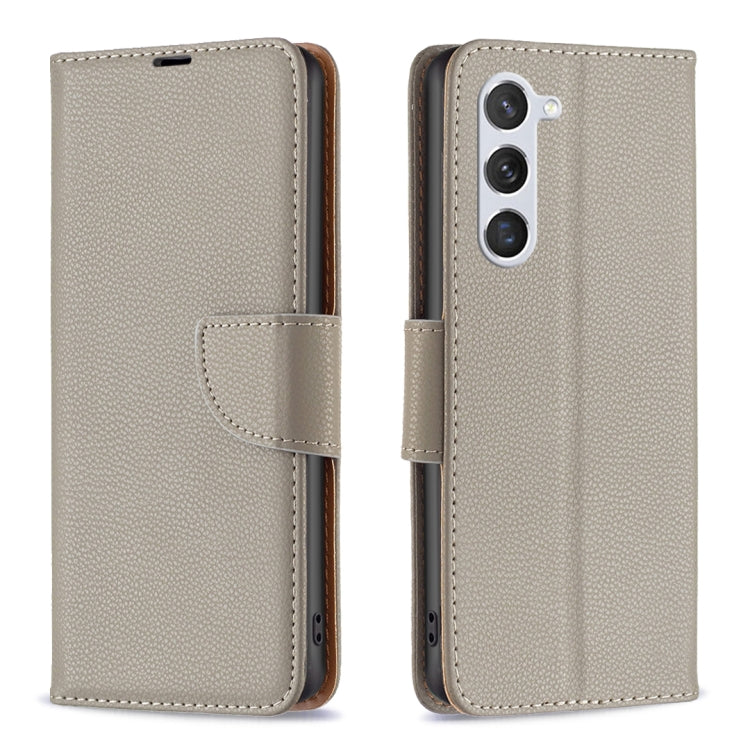 For Samsung Galaxy S25 5G Litchi Texture Pure Color Flip Leather Phone Case(Grey) - free shipping - PMC Jewellery - Order now!