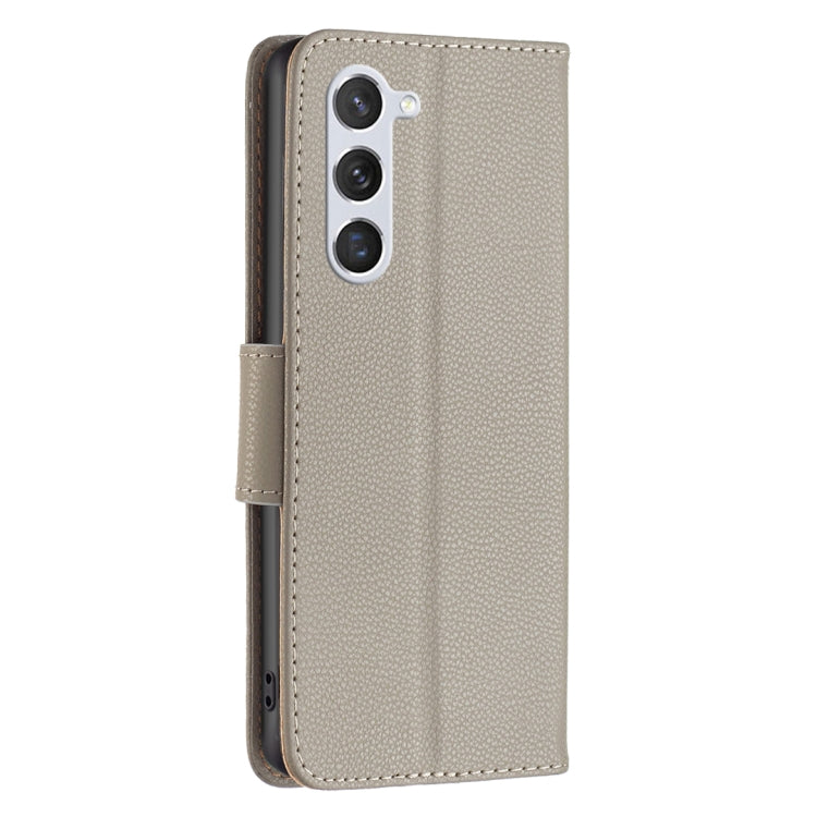For Samsung Galaxy S25 5G Litchi Texture Pure Color Flip Leather Phone Case(Grey) - free shipping - PMC Jewellery - Order now!