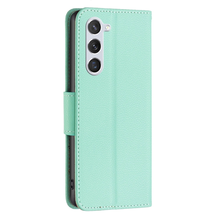 For Samsung Galaxy S25 5G Litchi Texture Pure Color Flip Leather Phone Case(Green) - Galaxy S25 5G Cases by PMC TechLife | Online Shopping South Africa | PMC TechLife | Buy Now Pay Later Mobicred
