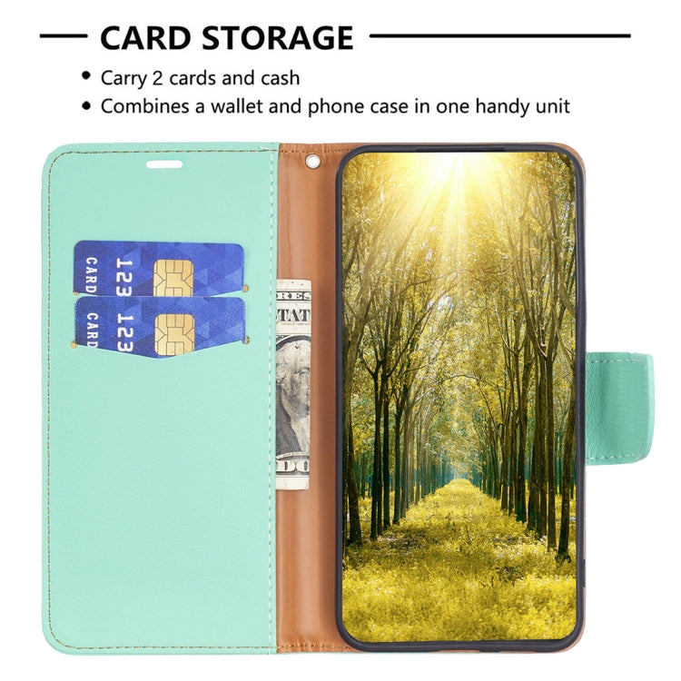 For Samsung Galaxy S25 5G Litchi Texture Pure Color Flip Leather Phone Case(Green) - Galaxy S25 5G Cases by PMC TechLife | Online Shopping South Africa | PMC TechLife | Buy Now Pay Later Mobicred