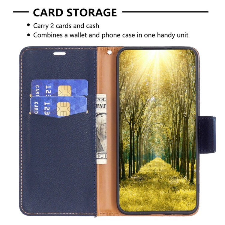For Samsung Galaxy S25 5G Litchi Texture Pure Color Flip Leather Phone Case(Blue) - Galaxy S25 5G Cases by PMC TechLife | Online Shopping South Africa | PMC TechLife | Buy Now Pay Later Mobicred