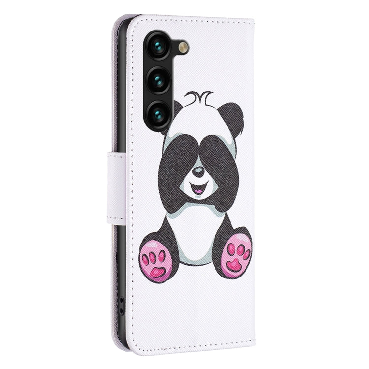 For Samsung Galaxy S25+ 5G Colored Drawing Pattern Leather Phone Case(Panda) - free shipping - PMC Jewellery - Order now!