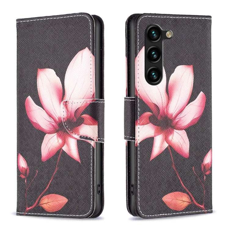 For Samsung Galaxy S25+ 5G Colored Drawing Pattern Leather Phone Case(Lotus) - free shipping - PMC Jewellery - Order now!