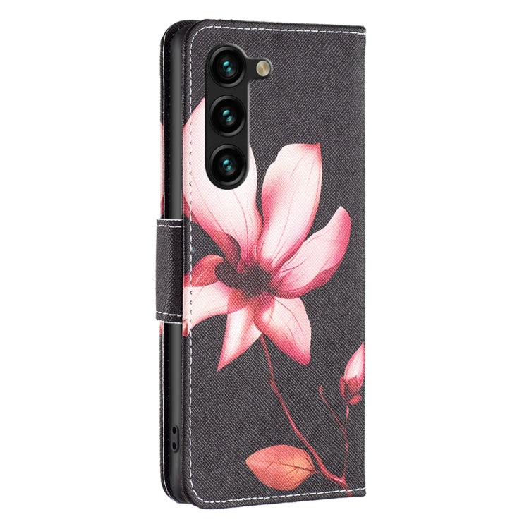 For Samsung Galaxy S25+ 5G Colored Drawing Pattern Leather Phone Case(Lotus) - free shipping - PMC Jewellery - Order now!