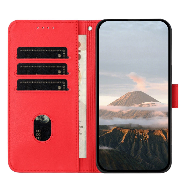 For Motorola Moto G Play 4G 2024 Triangle Pattern Buckle Clasp Leather Phone Case(Red) - free shipping - PMC Jewellery - Order now!