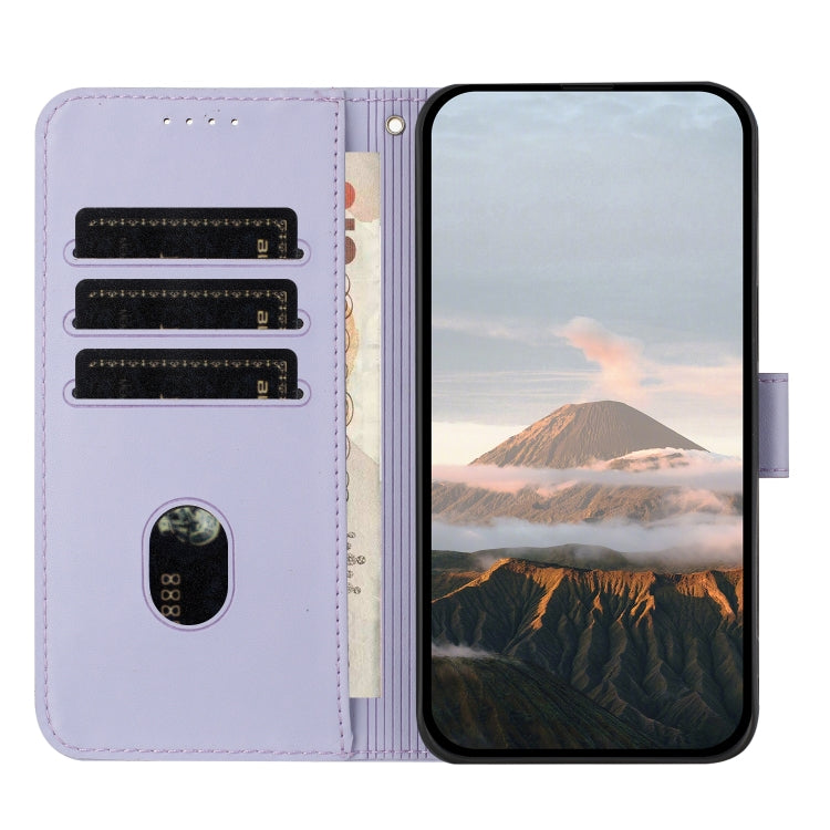 For Motorola Moto G Play 4G 2024 Triangle Pattern Buckle Clasp Leather Phone Case(Light Purple) - Motorola Cases by PMC Jewellery | Online Shopping South Africa | PMC Jewellery | Buy Now Pay Later Mobicred