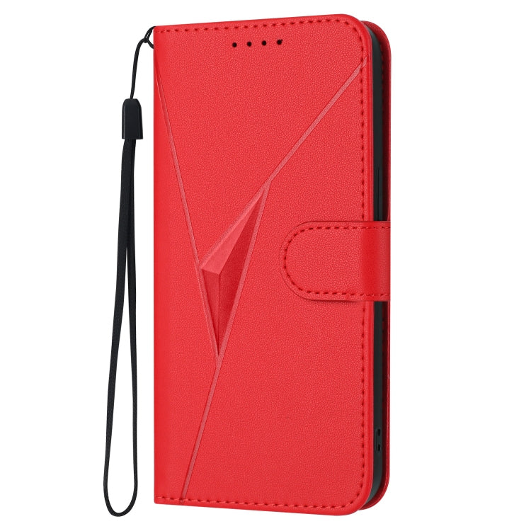 For Motorola Moto G Power 2024 Triangle Pattern Buckle Clasp Leather Phone Case(Red) - free shipping - PMC Jewellery - Order now!