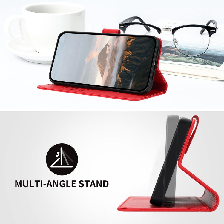 For Motorola Moto G Power 2024 Triangle Pattern Buckle Clasp Leather Phone Case(Red) - free shipping - PMC Jewellery - Order now!