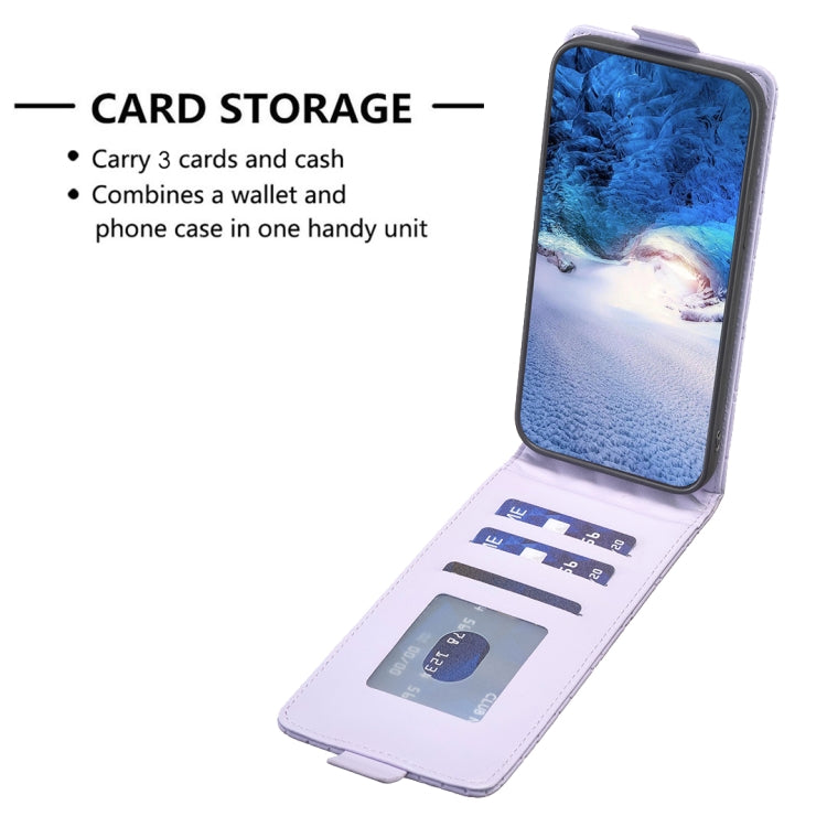 For Samsung Galaxy S25 5G Diamond Lattice Vertical Flip Leather Phone Case(Purple) - Galaxy S25 5G Cases by PMC Jewellery | Online Shopping South Africa | PMC Jewellery | Buy Now Pay Later Mobicred
