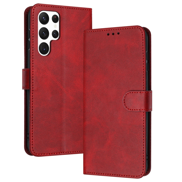 For Samsung Galaxy S25 Ultra 5G Solid Calf Texture Flip Leather Phone Case(Red) - Galaxy S25 Ultra 5G Cases by PMC TechLife | Online Shopping South Africa | PMC TechLife | Buy Now Pay Later Mobicred