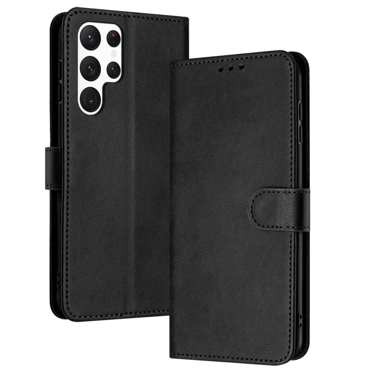 For Samsung Galaxy S25 Ultra 5G Solid Calf Texture Flip Leather Phone Case(Black) - Galaxy S25 Ultra 5G Cases by PMC TechLife | Online Shopping South Africa | PMC TechLife | Buy Now Pay Later Mobicred