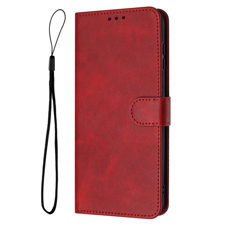 For Samsung Galaxy S25 / S24 5G Solid Calf Texture Flip Leather Phone Case(Red) - Galaxy S25 5G Cases by PMC TechLife | Online Shopping South Africa | PMC TechLife | Buy Now Pay Later Mobicred