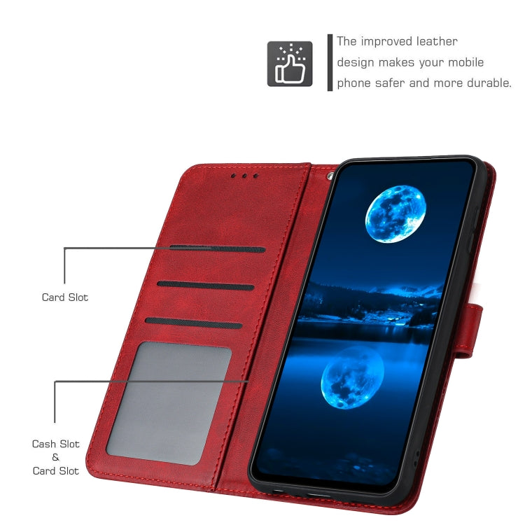 For Samsung Galaxy S25 / S24 5G Solid Calf Texture Flip Leather Phone Case(Red) - Galaxy S25 5G Cases by PMC TechLife | Online Shopping South Africa | PMC TechLife | Buy Now Pay Later Mobicred
