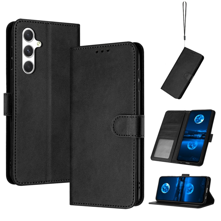For Samsung Galaxy S25 / S24 5G Solid Calf Texture Flip Leather Phone Case(Black) - Galaxy S25 5G Cases by PMC TechLife | Online Shopping South Africa | PMC TechLife | Buy Now Pay Later Mobicred