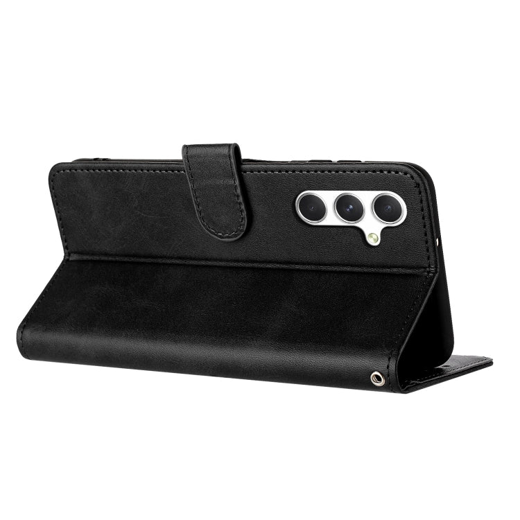 For Samsung Galaxy S25 / S24 5G Solid Calf Texture Flip Leather Phone Case(Black) - Galaxy S25 5G Cases by PMC TechLife | Online Shopping South Africa | PMC TechLife | Buy Now Pay Later Mobicred