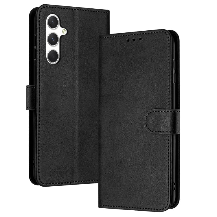 For Samsung Galaxy S25+ / S24+ 5G Solid Calf Texture Flip Leather Phone Case(Black) - Galaxy S25+ 5G Cases by PMC TechLife | Online Shopping South Africa | PMC TechLife | Buy Now Pay Later Mobicred