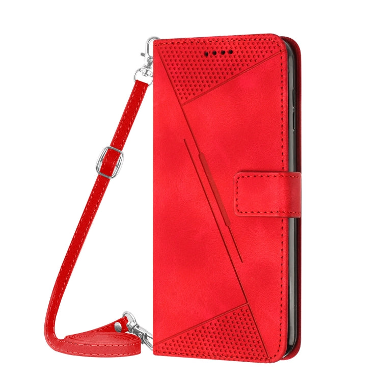 For Samsung Galaxy S25 Ultra 5G Dream Triangle Leather Phone Case with Long Lanyard(Red) - Galaxy S25 Ultra 5G Cases by PMC Jewellery | Online Shopping South Africa | PMC Jewellery | Buy Now Pay Later Mobicred