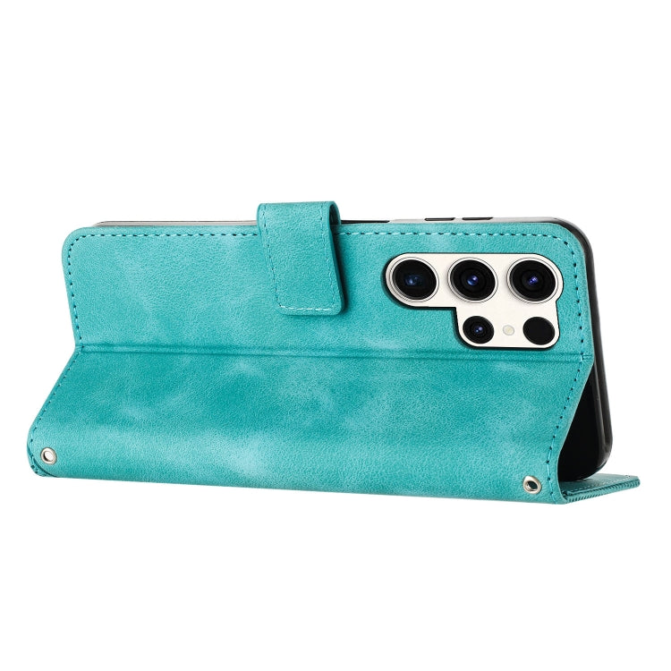 For Samsung Galaxy S25 Ultra 5G Dream Triangle Leather Phone Case with Long Lanyard(Green) - Galaxy S25 Ultra 5G Cases by PMC Jewellery | Online Shopping South Africa | PMC Jewellery | Buy Now Pay Later Mobicred