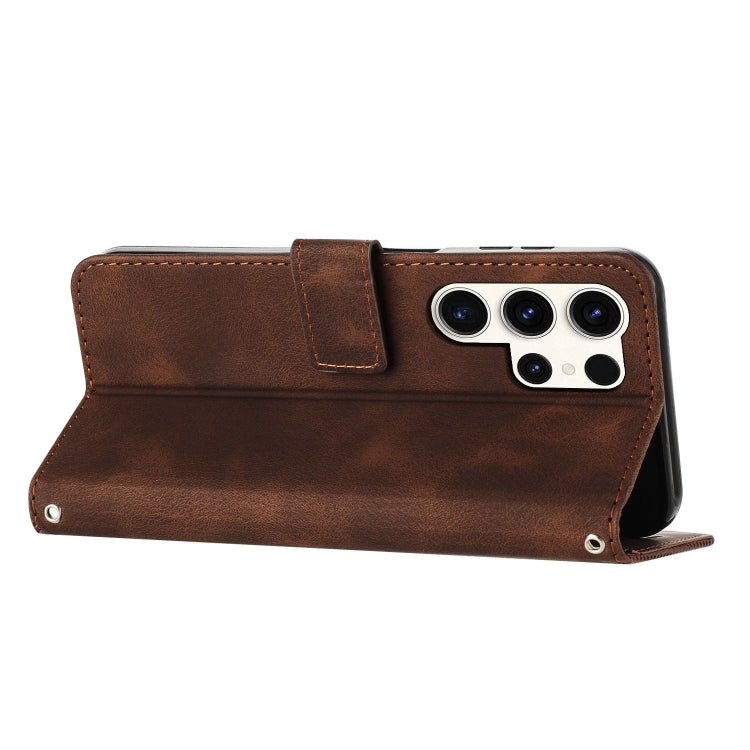 For Samsung Galaxy S25 Ultra 5G Dream Triangle Leather Phone Case with Long Lanyard(Brown) - Galaxy S25 Ultra 5G Cases by PMC Jewellery | Online Shopping South Africa | PMC Jewellery | Buy Now Pay Later Mobicred