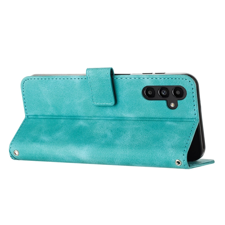 For Samsung Galaxy S25+ / S24+ 5G 5G Dream Triangle Leather Phone Case with Long Lanyard(Green) - Galaxy S25+ 5G Cases by PMC Jewellery | Online Shopping South Africa | PMC Jewellery | Buy Now Pay Later Mobicred