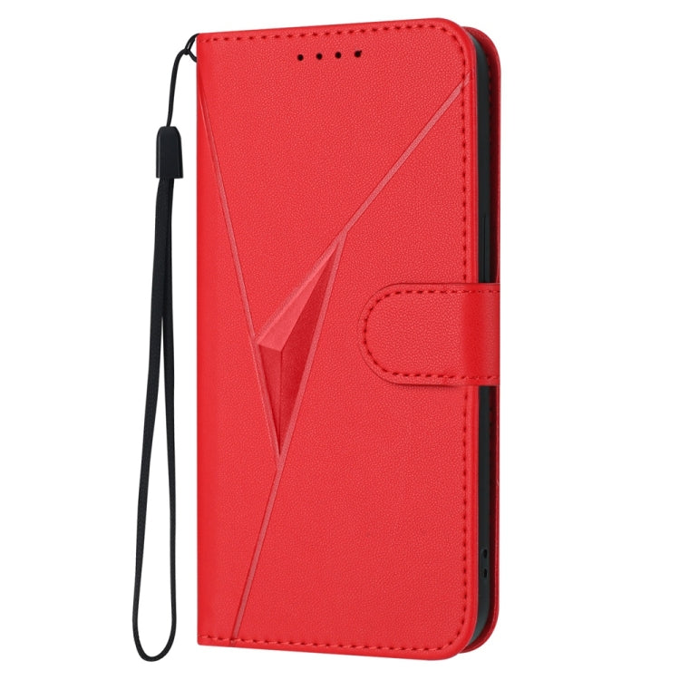 For Tecno Spark Go 2024 Triangle Pattern Buckle Clasp Leather Phone Case(Red) - Tecno Cases by PMC Jewellery | Online Shopping South Africa | PMC Jewellery | Buy Now Pay Later Mobicred