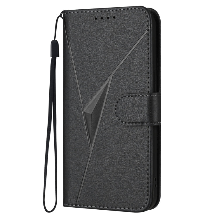 For Tecno Spark Go 2024 Triangle Pattern Buckle Clasp Leather Phone Case(Black) - Tecno Cases by PMC Jewellery | Online Shopping South Africa | PMC Jewellery | Buy Now Pay Later Mobicred