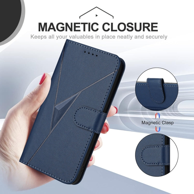 For Tecno Spark Go 2024 Triangle Pattern Buckle Clasp Leather Phone Case(Royal Blue) - free shipping - PMC Jewellery - Order now!