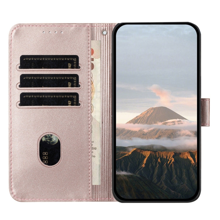 For Tecno Spark Go 2024 Triangle Pattern Buckle Clasp Leather Phone Case(Rose Gold) - Tecno Cases by PMC Jewellery | Online Shopping South Africa | PMC Jewellery | Buy Now Pay Later Mobicred