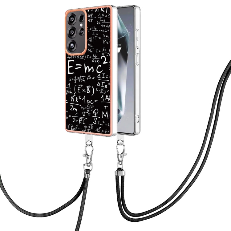 For Samsung Galaxy S25 Ultra 5G Electroplating Dual-side IMD Phone Case with Lanyard(Equation) - Galaxy S25 Ultra 5G Cases by PMC TechLife | Online Shopping South Africa | PMC TechLife | Buy Now Pay Later Mobicred