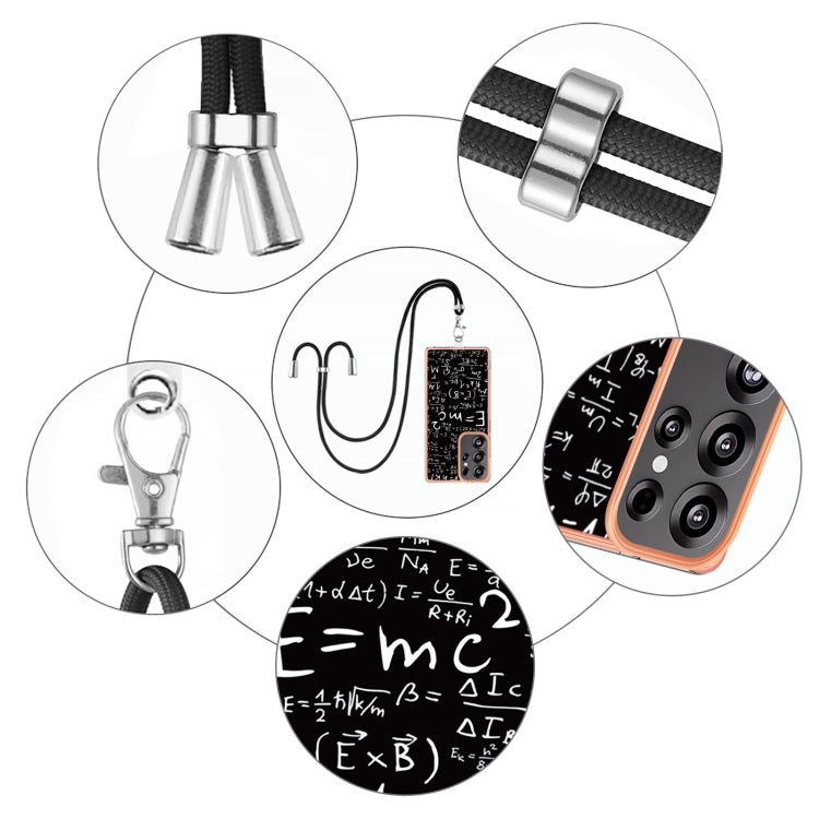 For Samsung Galaxy S25 Ultra 5G Electroplating Dual-side IMD Phone Case with Lanyard(Equation) - Galaxy S25 Ultra 5G Cases by PMC TechLife | Online Shopping South Africa | PMC TechLife | Buy Now Pay Later Mobicred