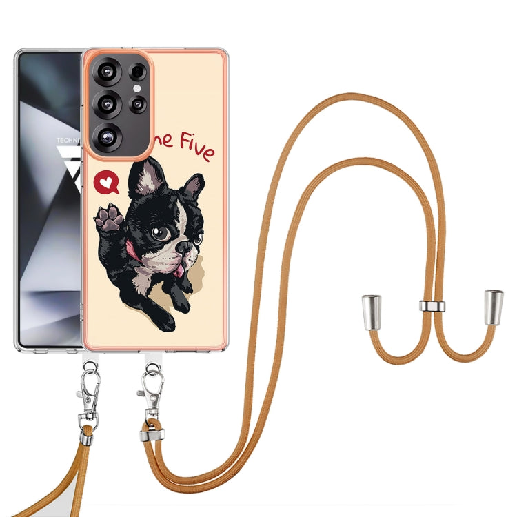 For Samsung Galaxy S25 Ultra 5G Electroplating Dual-side IMD Phone Case with Lanyard(Lucky Dog) - Galaxy S25 Ultra 5G Cases by PMC TechLife | Online Shopping South Africa | PMC TechLife | Buy Now Pay Later Mobicred