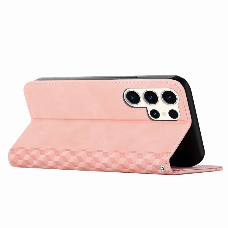 For Samsung Galaxy S25 Ultra 5G Diamond Splicing Skin Feel Magnetic Leather Phone Case(Rose Gold) - Galaxy S25 Ultra 5G Cases by PMC TechLife | Online Shopping South Africa | PMC TechLife | Buy Now Pay Later Mobicred
