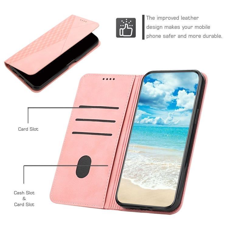 For Samsung Galaxy S25 Ultra 5G Diamond Splicing Skin Feel Magnetic Leather Phone Case(Rose Gold) - Galaxy S25 Ultra 5G Cases by PMC TechLife | Online Shopping South Africa | PMC TechLife | Buy Now Pay Later Mobicred