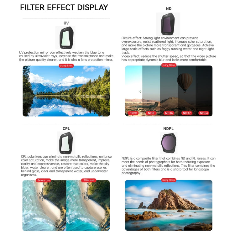 For DJI Air 3S JSR CB Series Drone Lens Filter, Filter:ND16 - free shipping - PMC TechLife - Order now!