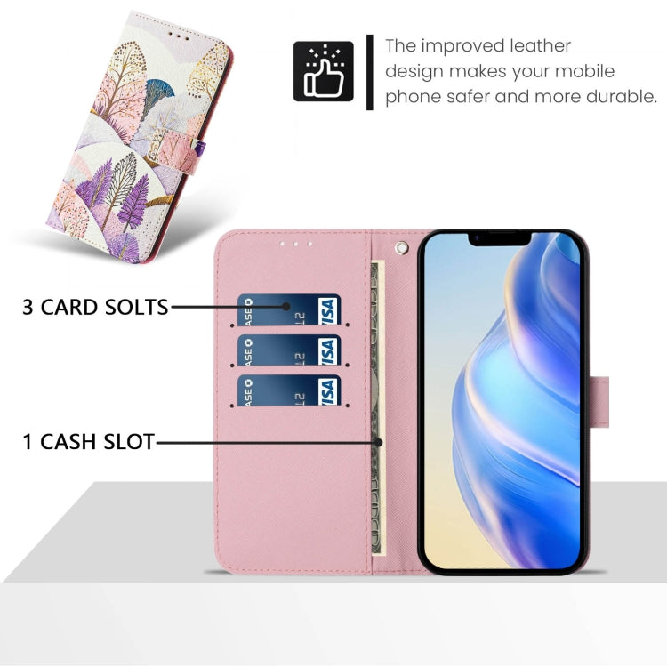 For iPhone 16e Art Colored Drawing Pattern Leather Phone Case(Landscape) - iPhone 16e Cases by PMC TechLife | Online Shopping South Africa | PMC TechLife | Buy Now Pay Later Mobicred