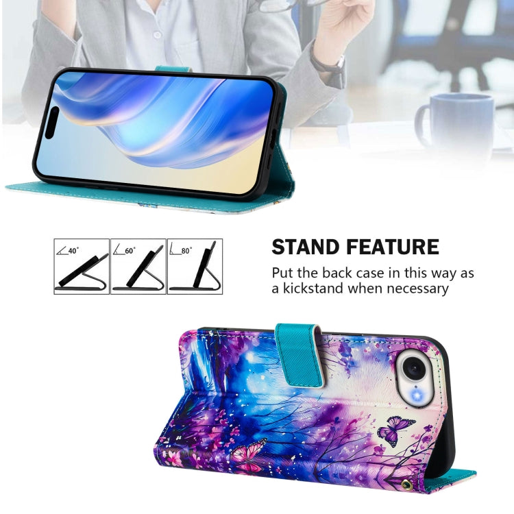 For iPhone 16e Art Colored Drawing Pattern Leather Phone Case(Dreamland) - iPhone 16e Cases by PMC TechLife | Online Shopping South Africa | PMC TechLife | Buy Now Pay Later Mobicred